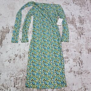 NWT Zara Floral Long Sleeve Floral Dress Size L